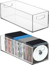 NEW Frcctre 2 Pack Acrylic DVD/CD Storage Box, Clear DVD Holder Case with Hand