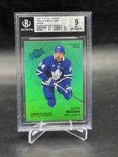 2022 UD Metal Universe Auston Matthews Precious Metal Gems Green PMG /10 BGS 9