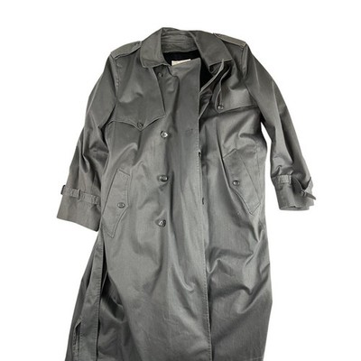 Clipper Mist London Fog Mens Gray All Weather Trench Coat Belt XL