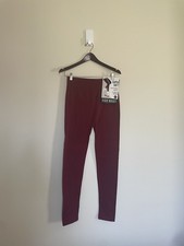 High Waist Super Soft Burgundy Ankle Leggings Women's Size Regular Solid