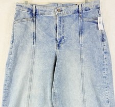 Gap High Rise Stride Ankle Wide Leg Jeans 32 14 Womens New NWT Light Blue Denim