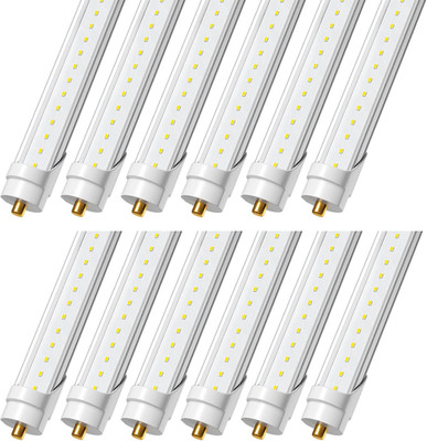 8 Foot Led Lights, T8 96'' 45Watt FA8 Single Pin LED Shop Lights 5850LM, Ballast