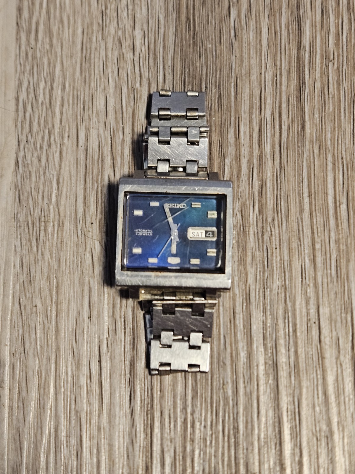 RESTORE 5 W DAY/DATE 6119-5000 SEIKO AUTOMATIC VINTAGE DIAL PARTS BLUE WATCH OR - vintagewatches.pk