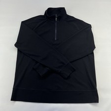 Lululemon Mens L Half Zip Pullover Sweater Black Athletic Stretch EUC