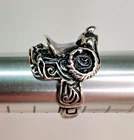 VTG Western Horse SADDLE Ring Cowboy Lariat Southwestern Size 9.25 Silver 9.7g