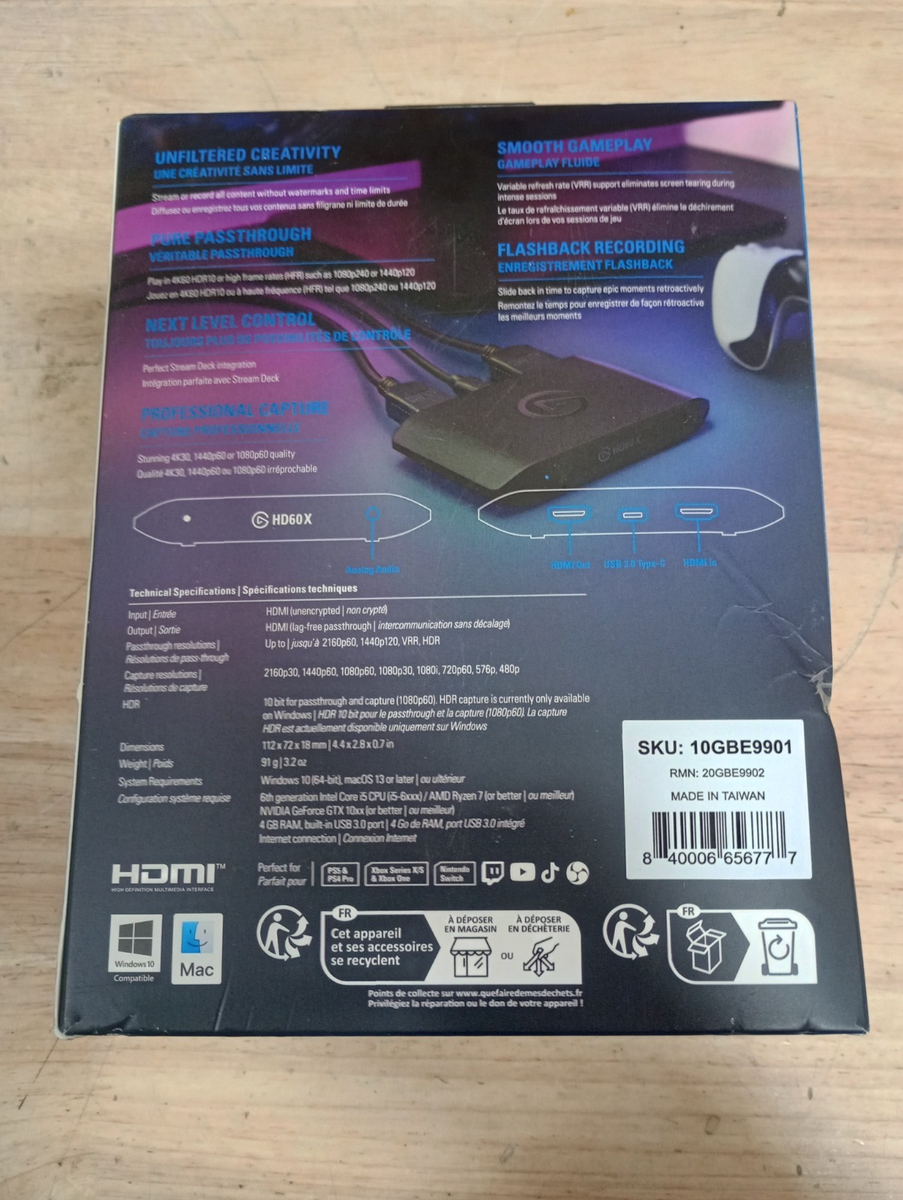 Elgato HD60 X External Capture Card - Stream and Record in 1080p60