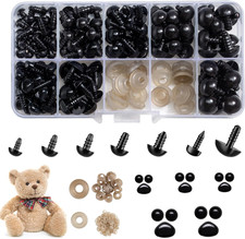 270PCS Safety Eyes and Noses, Black Plastic Eyes and Teddy Bear Nose with Washer