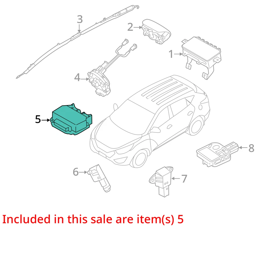 Unidad de módulo de control de bolsa de aire de airbag Hyundai Tucson 2014 2015 OEM Foto 4 de 4