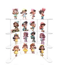 Acrylic Curved Display Stand, 2-Tier and 3-Tier Clear Organizer Shelf for...