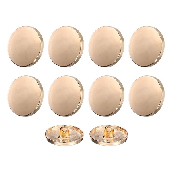 10 StüCk MetallknöPfe Zum NäHen,Rund,Flach,20Mm,Legierungsknopf,Goldfarben-image