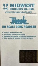 Midwest Cork Roadbed #3013 | HO scale | 25 pieces | 36" each | Brand New