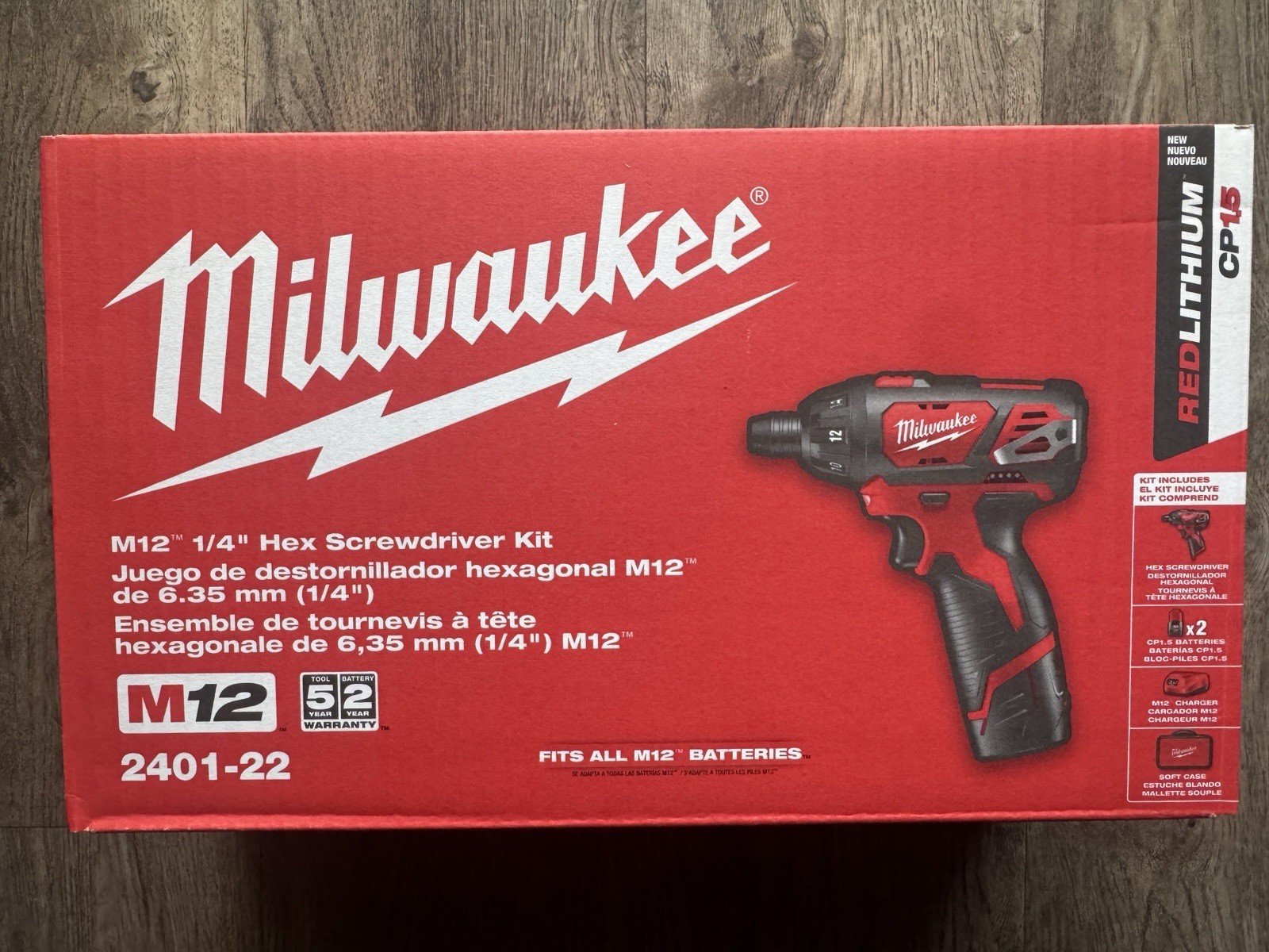 Milwaukee 12V Li-Ion 1/4" Cordless Drill/Driver Kit W/ 2 Bat