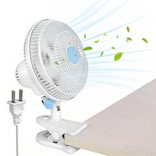 Clip-on Fan 8inch Adjustable Clip Table Fan With 2 Speeds Wind Cord And Plastic