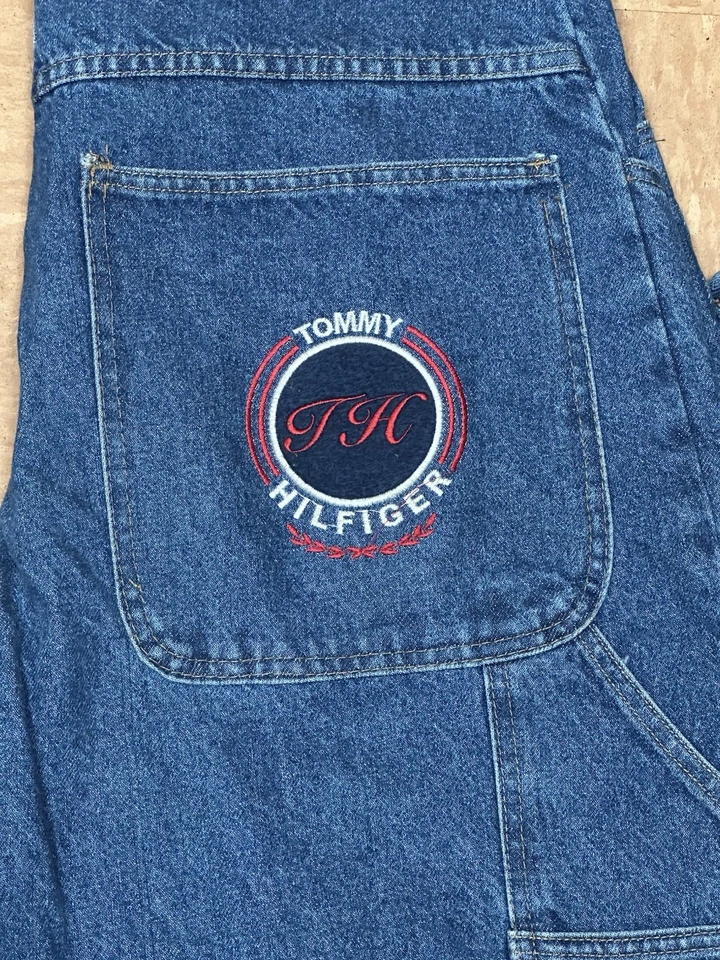 De colección Y2K Tommy Hilfiger Suelto Patinador Carpintero Jeans Bandera Parche Bordado Foto 2 de 4