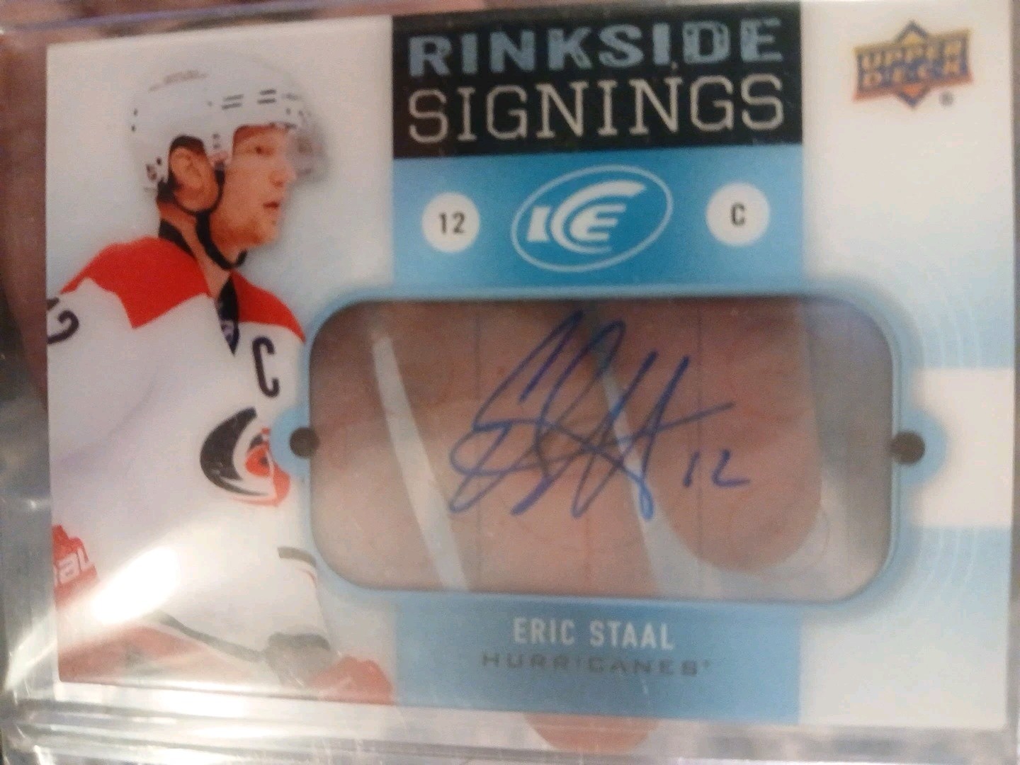 2014 - 15 UPPER DECK RINKSIDE SIGNINGS ERIC STAAL AUTOGRAPH #RS-ES HURRICANES