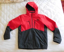 The North Face Jacket Men's L Apex Elevation Hooded Windwall Primaloft Gray Red