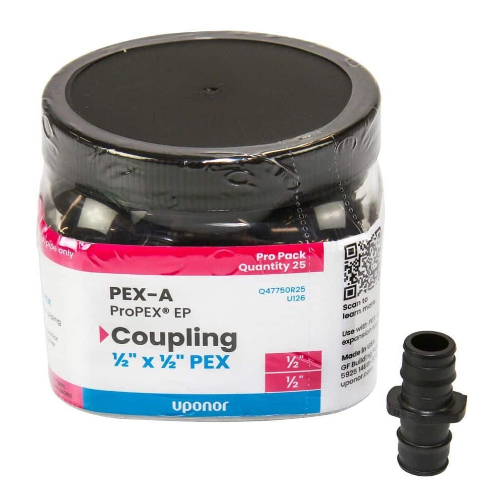 Uponor ProPEX 1/2 in PEX-A Expansion Barb Engineered Polymer Coupling (25-Pack)