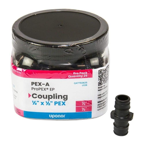 Uponor ProPEX 1/2 in PEX-A Expansion Barb Engineered Polymer Coupling (25-Pack)