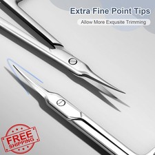 ESVIENS Matte Cuticle Scissors Fine Curved Nail Grooming Scissor Men Women
