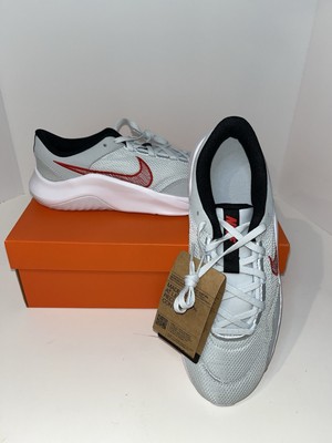 Nike Size 9 Mens Legend Essential 3 White Grey Red New Sneakers NIB Shoes