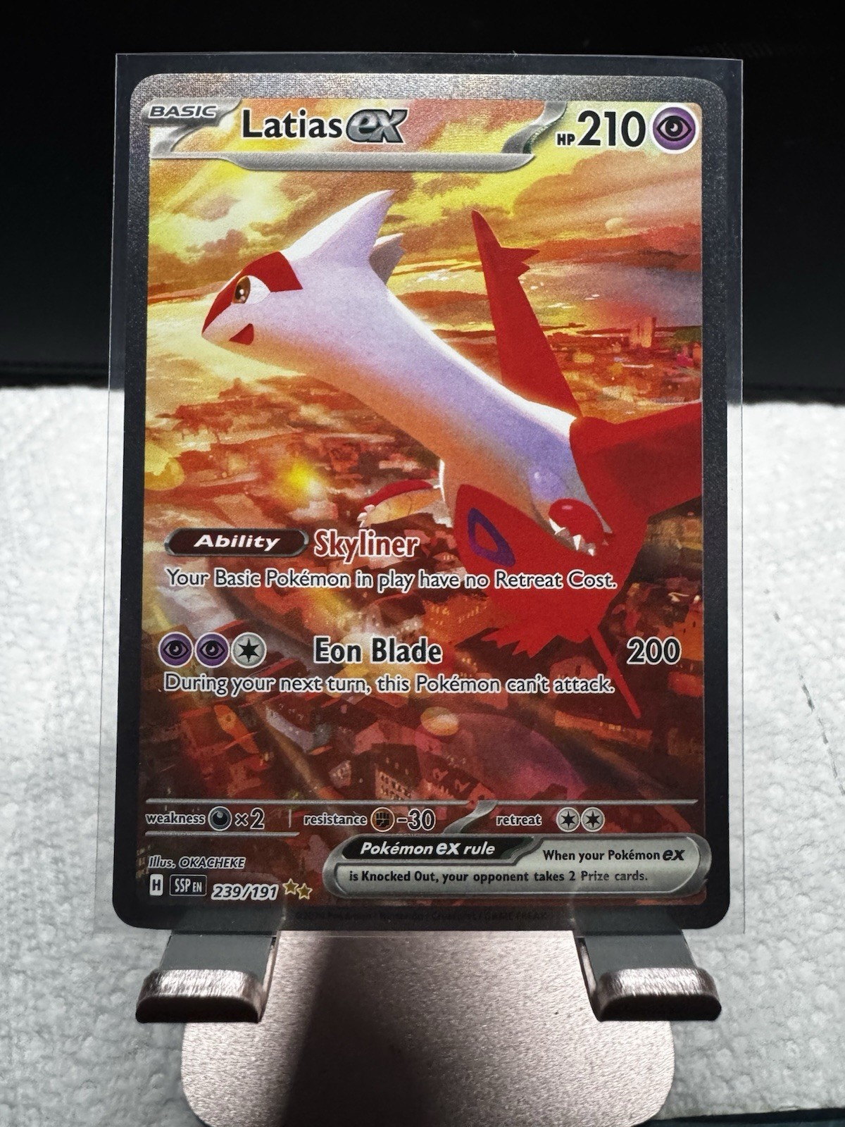 Pokémon Latias EX 239/191 Sv08: Surging Sparks SIR Pokemon TCG