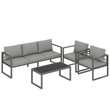 4 Piece Outdoor Garden Furniture Set, Patio Furniture with 3-Seater Sofa