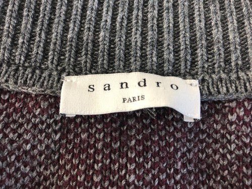 Sandro Women's Snap Front Cardigan Size 1 Gray Viscose Check - Picture 11 of 17