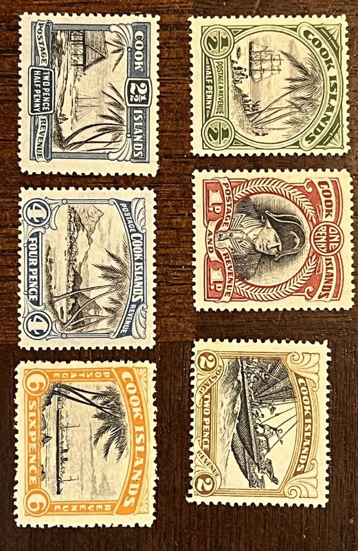 Cook Islands 1932-36 Pictorial Set (6) - Scott #91-96 - MLH VF