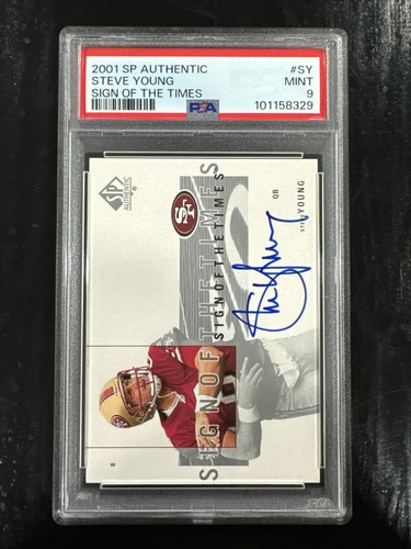 2001 SP Authentic Sign Of The Times On Card Auto STEVE YOUNG 💥 PSA MINT 9