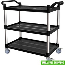 Heavy Duty 3-Tier Rolling Cart W/ Tangle Free Casters Utility Service Cart New