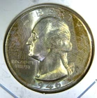 1946 S ** Washington Quarter ** Beautiful Color ** Superb Gem BU ** Album Toned