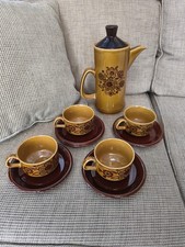 Royal Worcester Palissy Coffee Jug Set with 4 Cups and 5 Saucers Vintage VGC