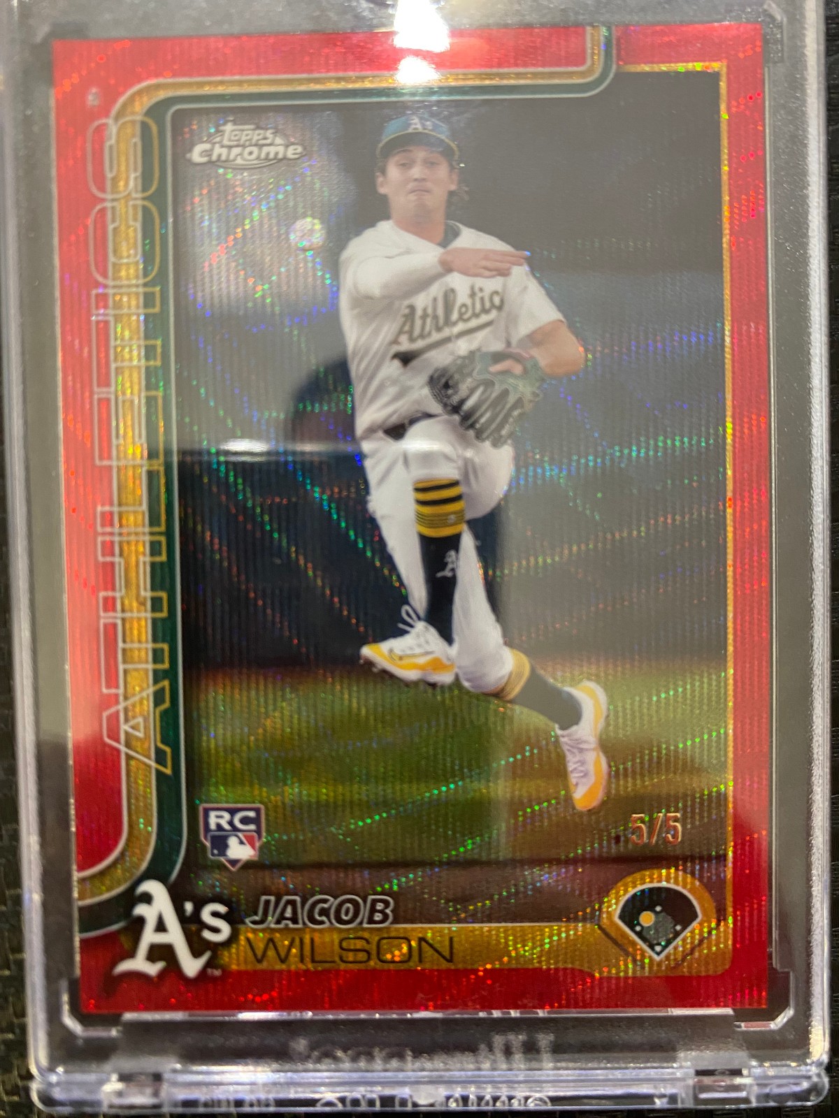 2025 Topps Chrome Jacob Wilson Rookie Red Wave Refractor #96 5/5