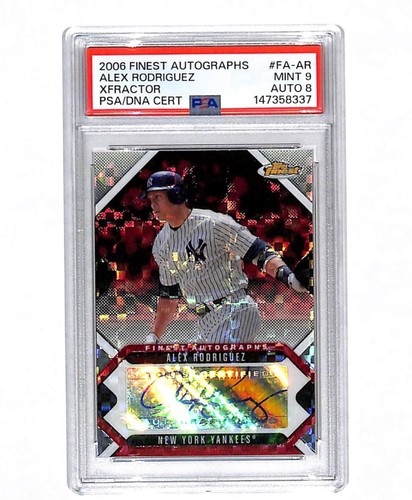 2006 Topps Finest Alex Rodriguez 17/25 Auto Xfractor Card PSA 9 Yankees