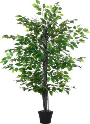 Künstlicher Banyanbaum 145 cm Kunstgrün Pflanze im Topf Indoor Haus Garten Deko