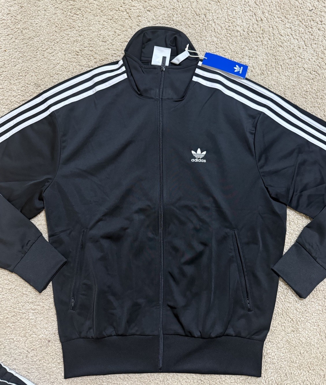 ADIDAS Originals Firebird Mens Tracksuit Jacket & Pants Set Black New All Sizes