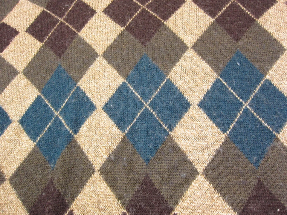 Suéter Vintage Consensus Adulto 2XL XXL Marrón Lana Argyle Tejido Para Hombre Años 80 90 Foto 2 de 4