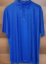 Bogey Bros Golf Polo Shirt Men's XL Blue AOP Middle Finger Flipping The Bird