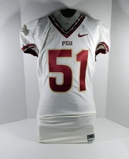 2000-10 Florida State FSU Seminoles #51 Game Used White Jersey NP Rem 48 DP33627