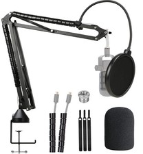 Rode Podmic Stand with Microphone Windscreen and Dual Layered Mic Pop Filter for