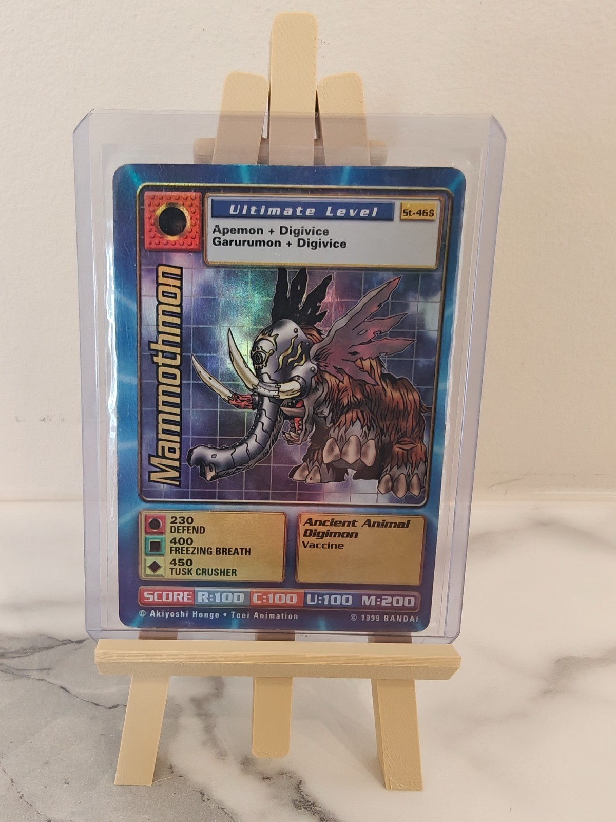 1999 Bandai Digimon Mammothmon St-46S Secret Holo Digi-Battle Vintage