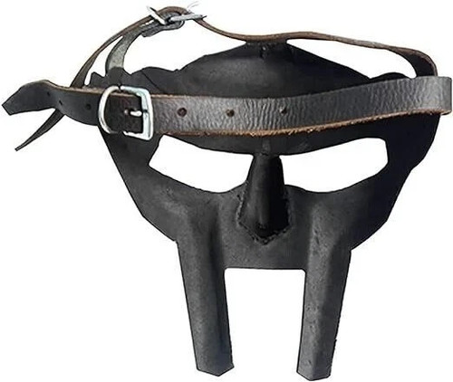 Medieval MF Doom Mask 18 Ga Steel Mad Villain Silver Face Mask Helmet Costume - Picture 3 of 3