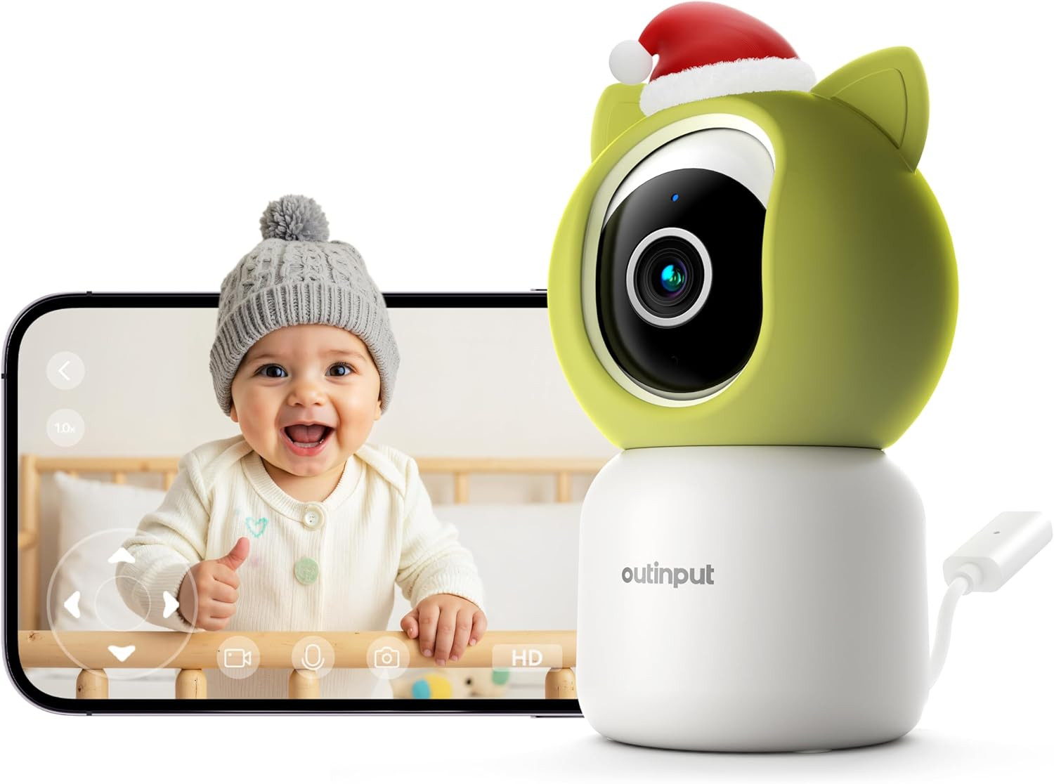 2K 4MP Baby Monitor WiFi Interno 355° - Visione Notturna e App Controllo