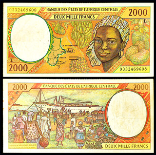 ETATS DE L'AFRIQUE CENTRALE BILLET DE 2000 FRANCS 1993
