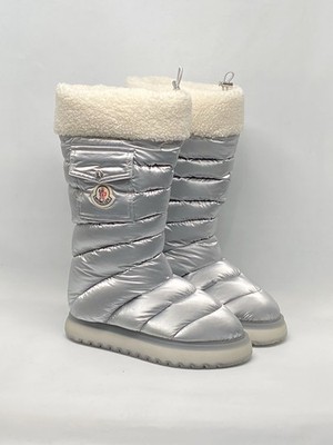 Moncler Gaia Pocket Metallic Faux Fur-Trim Snow Boots size 38 Retail $995