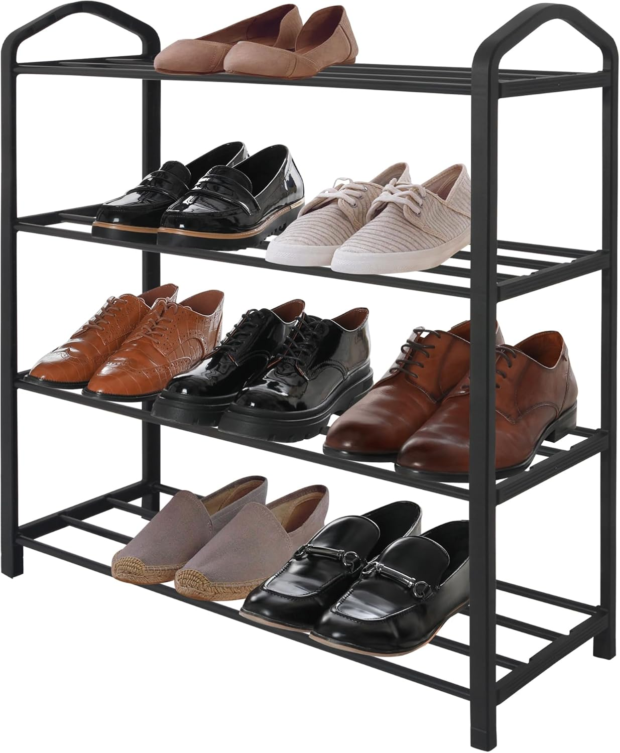 Shoe Organizer - 4 Tier Shoe Rack Storage Shelf with Reinforced Frame and Metal-image