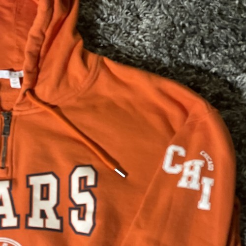Chicago Bears Wear By Erin Andrews Cropped Hoodie Women’s Large Orange Spell Out - Picture 9 of 24