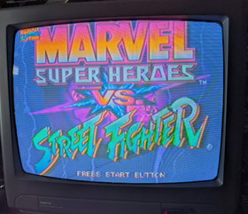 Marvel Super Heroes Vs Street Fighter CIB w/obi (spine) - Saturn Japan - Tested