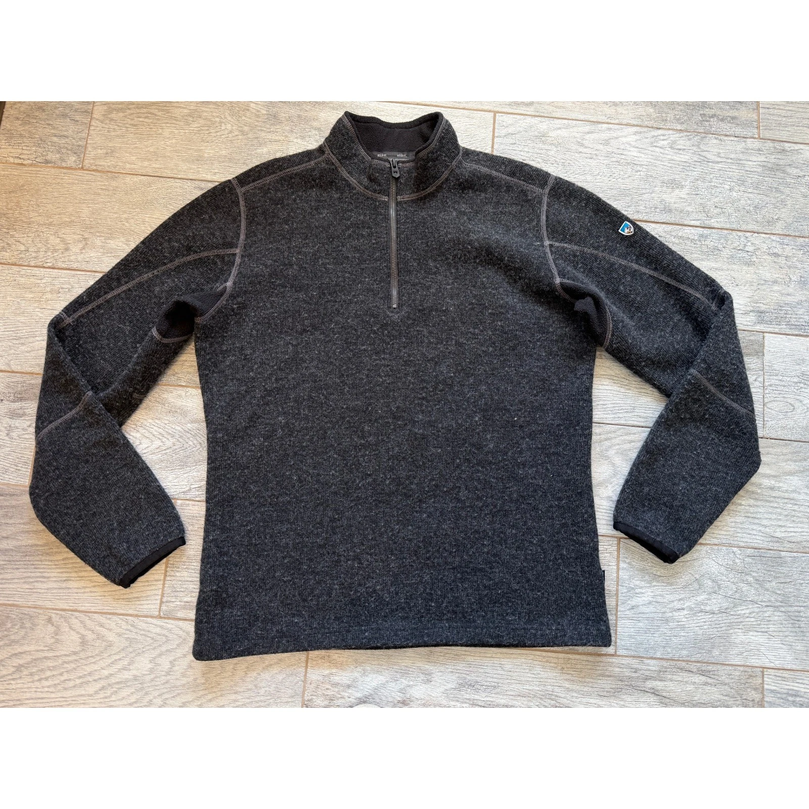 Kuhl Sweater 1/4 Zip Pullover Mens Large Wool Blend 3082 Thor Thermo Kore Revel