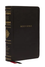 NKJV Large Print Reference Bible, Black Leathersoft, Red Letter, Comfort...